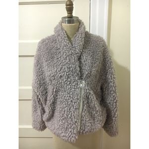 Lavender Faux Sherpa Fur Jacket